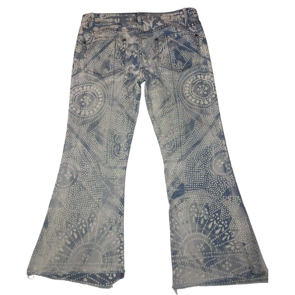 Free People Bali Discharge Pattern Flare Jeans Size 30 - Picture 3 of 7